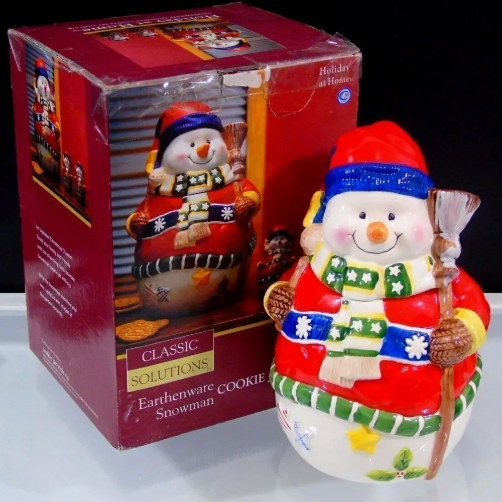 Christmas Snowman Large Cookie Jar